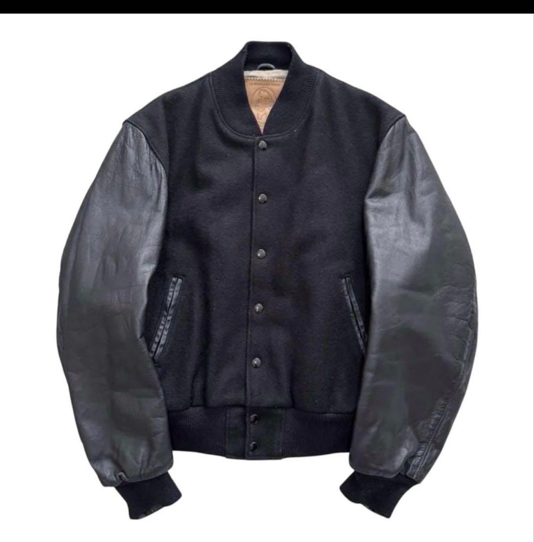キヨP80s 70s golden bear レザースタジャン オ無地 20211108-9828-vswqo9.jpg