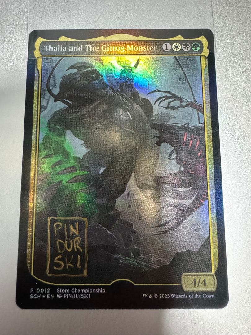 MTG サリアとギトラグの怪物 Foil テキストレス アーティストプルーフ サリアとギトラグの怪物/Thalia and The Gitrog Monster《日本語》【MOM】