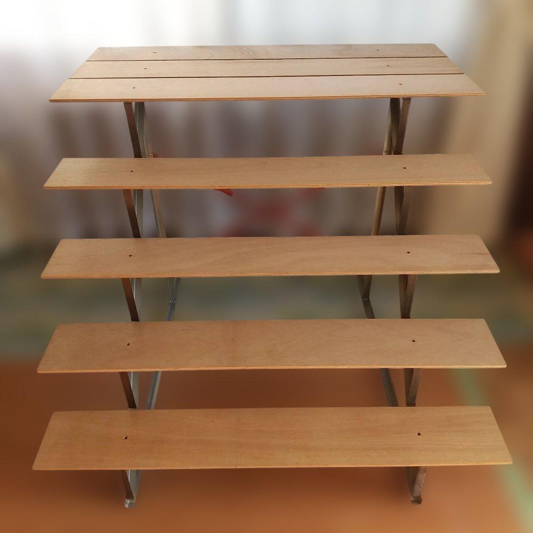 ひな段 御雛段 ひな壇 5段35号 昭和 レトロ スチール 木製板