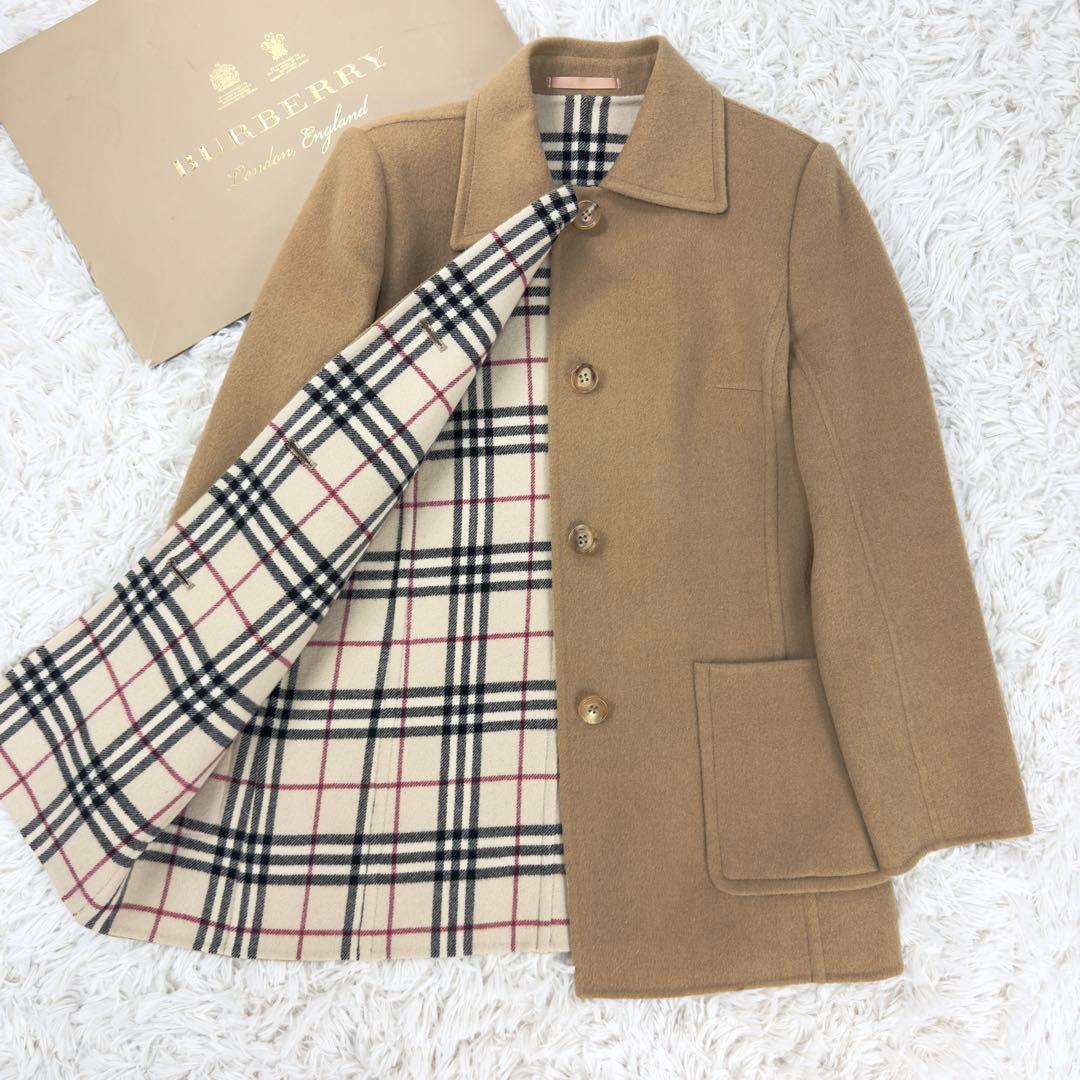 美品】バーバリーロンドン ダブルフェイス ウールカシミヤコート ノバ