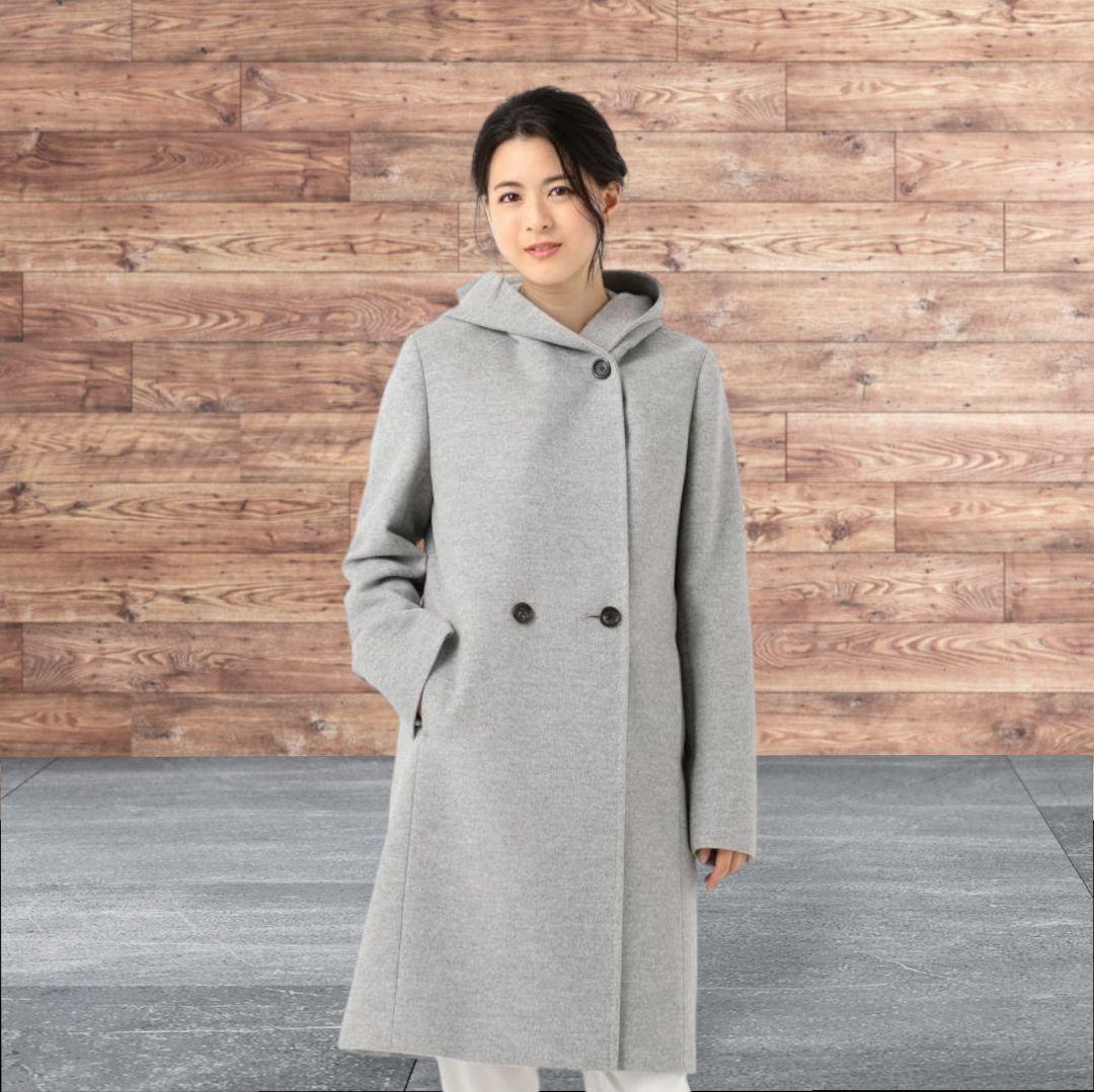 23区 サイズ38 ウールアンゴラ ビーバー フーデッド コート - メルカリ