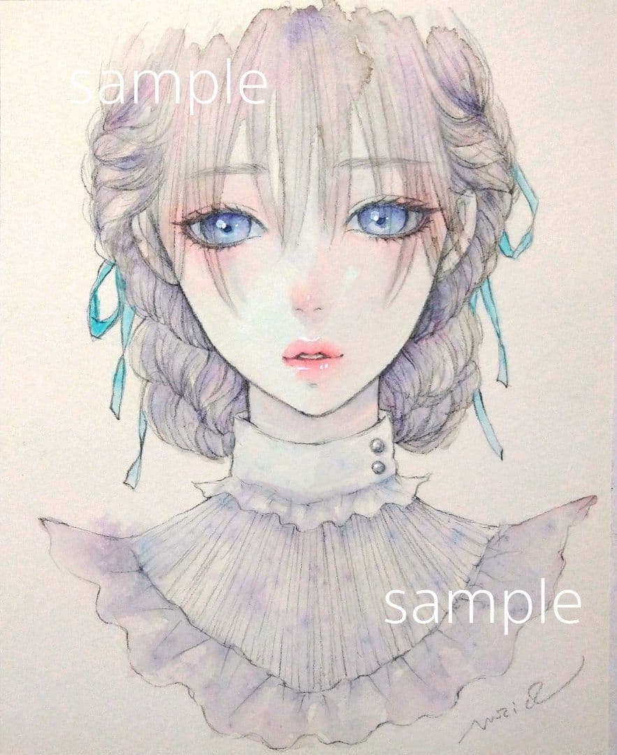 25316B 手描きイラスト 肉筆原画 オリジナル 水彩画