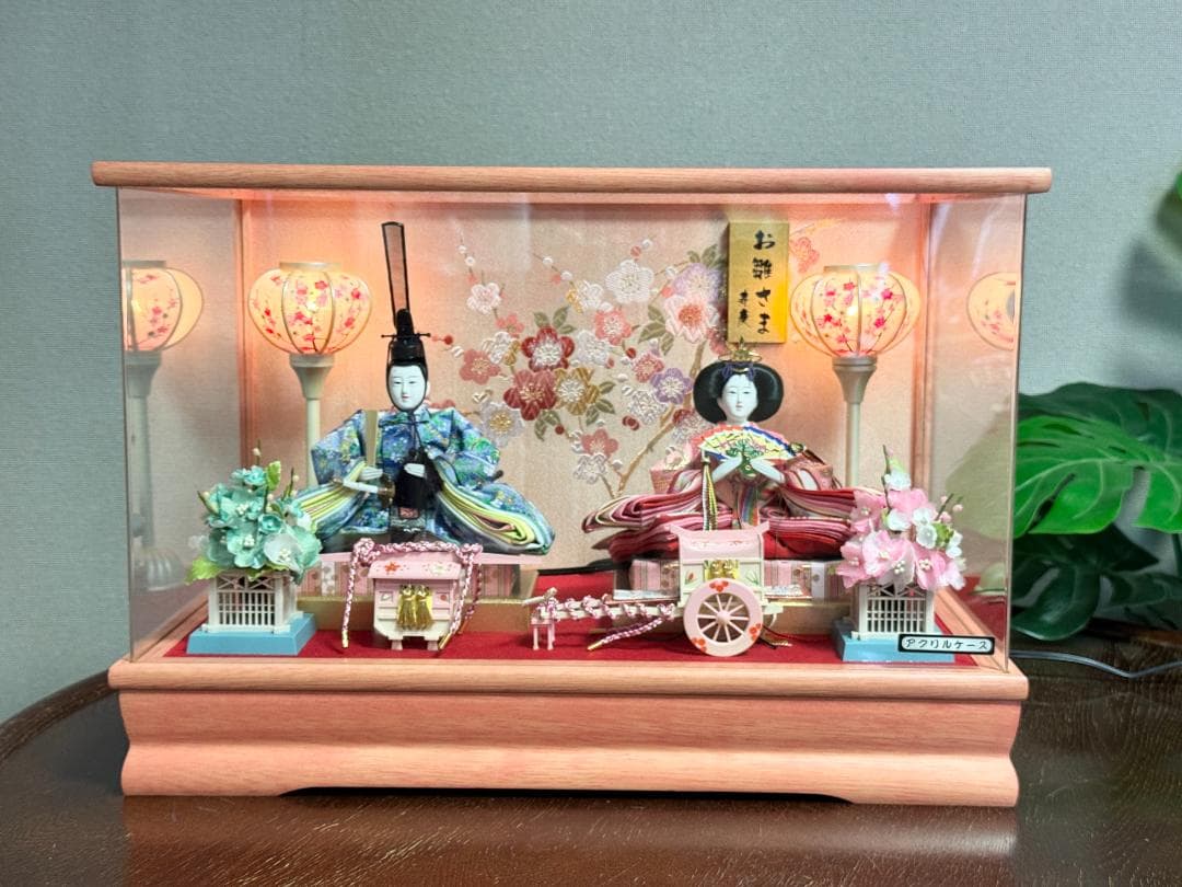 雛人形 ケース飾り 寿慶 ピンク塗 パノラマアクリルケース おしゃれ 雛人形 ケース飾り 寿慶 ピンク塗 パノラマアクリルケース おしゃれ