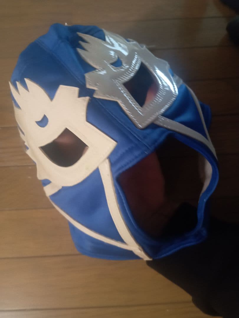 獅龍 プロレスマスク 青 サイン入り - メルカリ