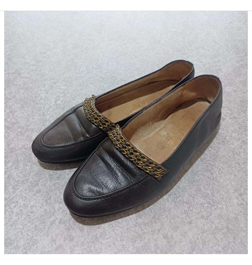 定価約20万【CHANEL シャネル】バレエシューズ パンプス チェーン