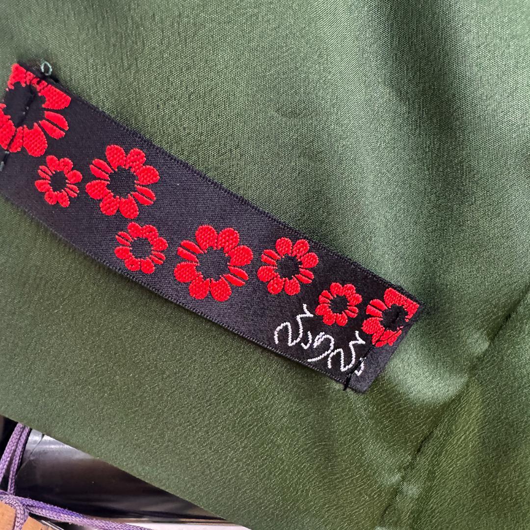 美品トールサイズ ■ ふりふ 小紋 化繊 身丈約167cm、裄約68cm