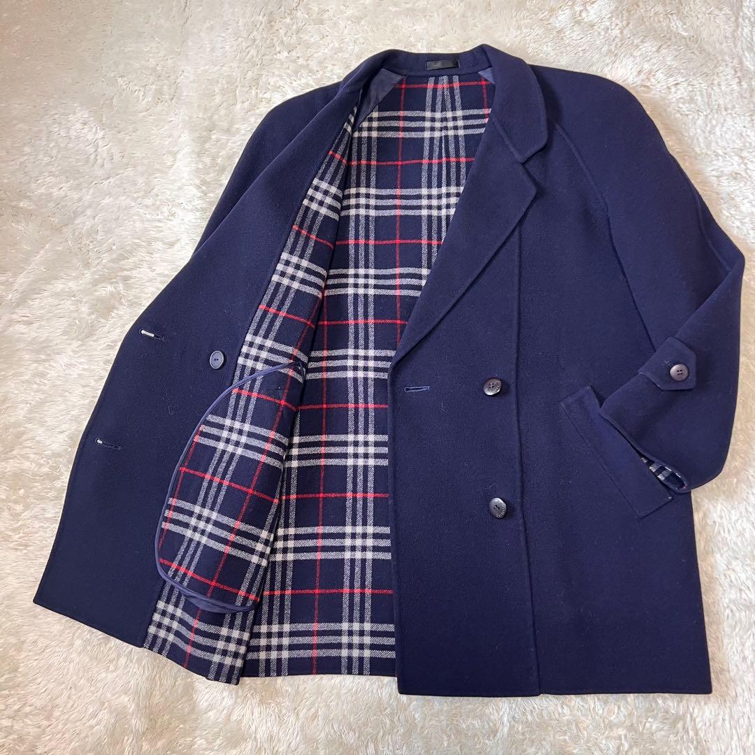 バーバリー カシミヤ混 チェスターコート ネイビー ダブル 9号 - メルカリ
