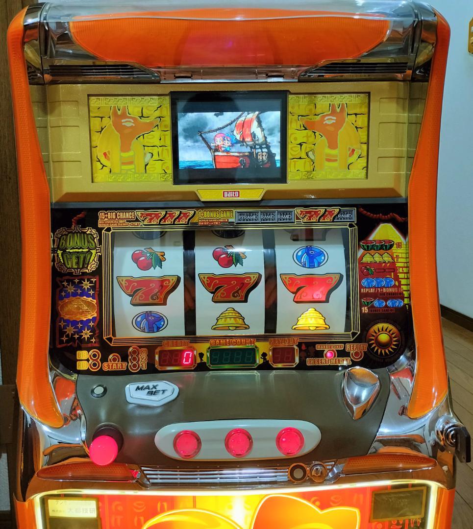 パチスロ実機】大都技研☆『初代』秘宝伝【コイン不要機付】4号機