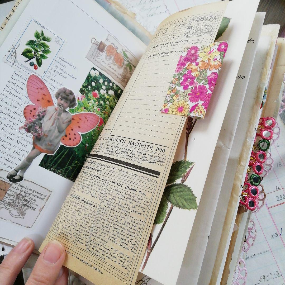 vintage pinkジャンクジャーナル 雑記帳 ヴィンテージ お花と子ども