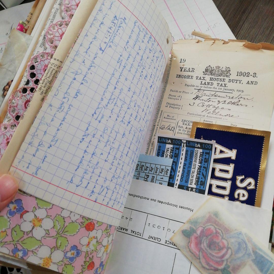 vintage pinkジャンクジャーナル 雑記帳 ヴィンテージ お花と子ども