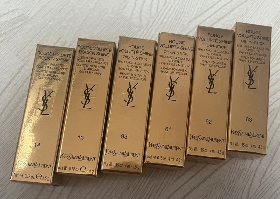 ysl リップ　ルージュ　ヴォリュプテ　シャイン　新品未使用品　6本まとめ売り 本日発売☆先行予約TOP3カラーを発表！YSLの新たなスターアイテム