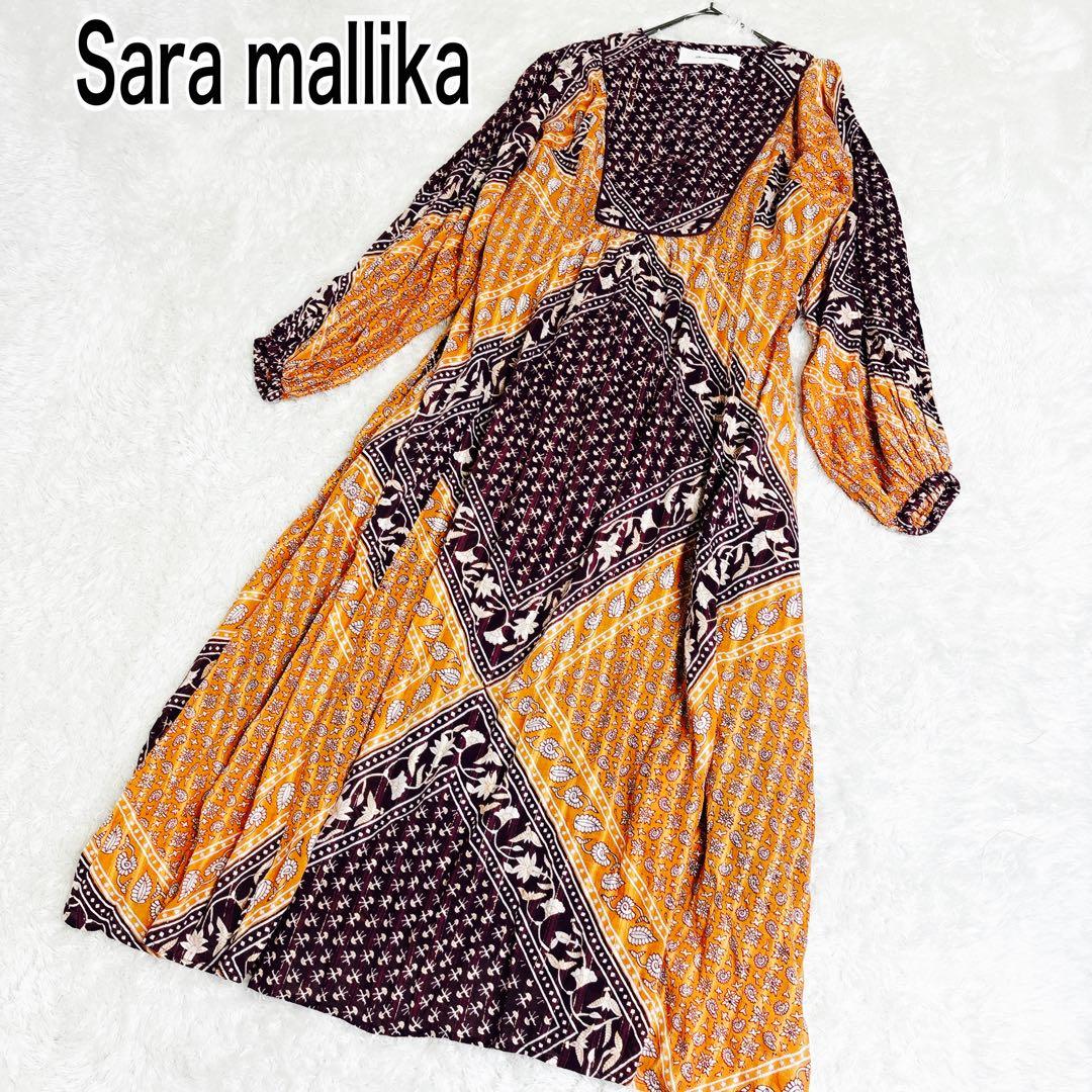 Sara mallika サラマリカ ブロックプリントドレス ボヘミアン 総柄