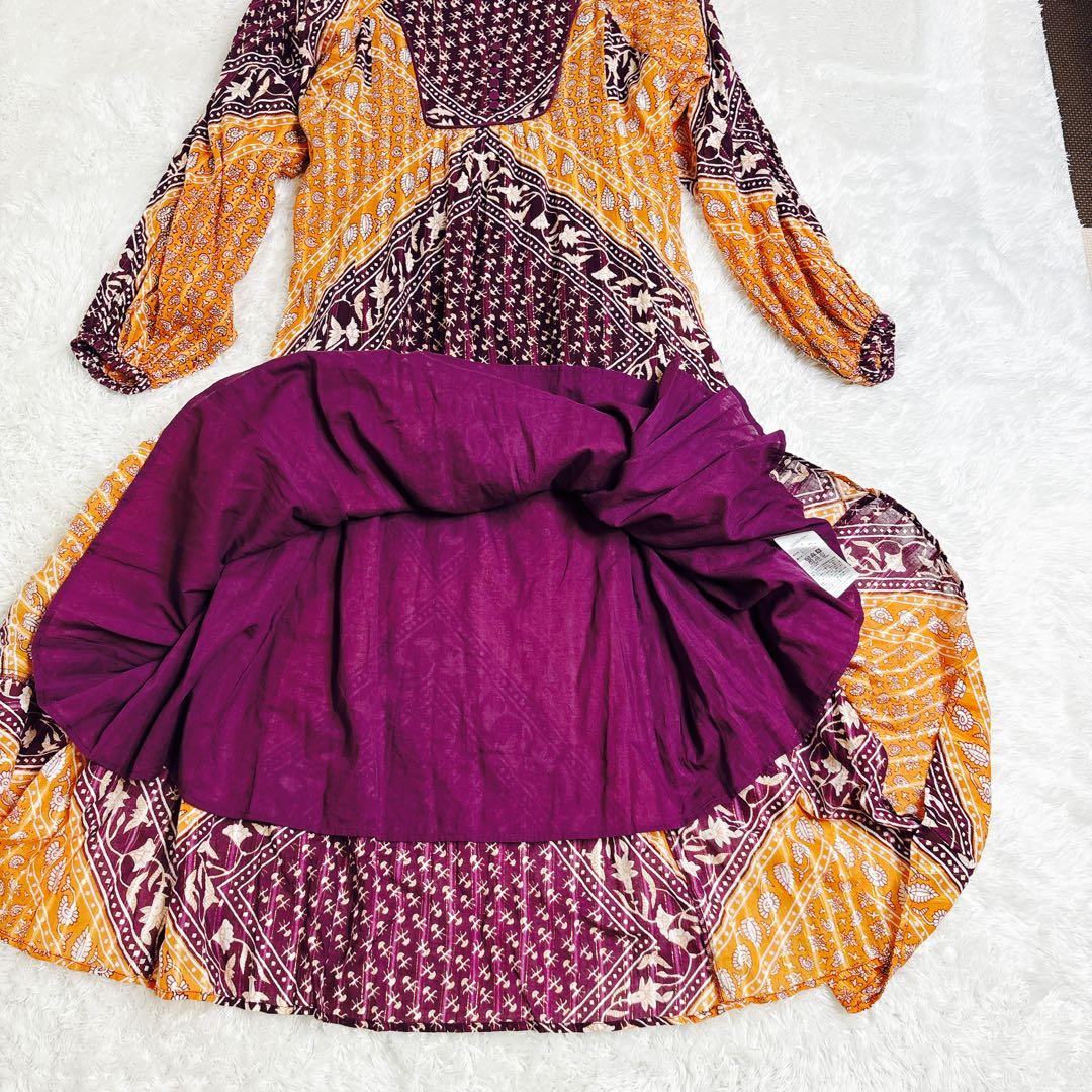 Sara mallika サラマリカ ブロックプリントドレス ボヘミアン 総柄