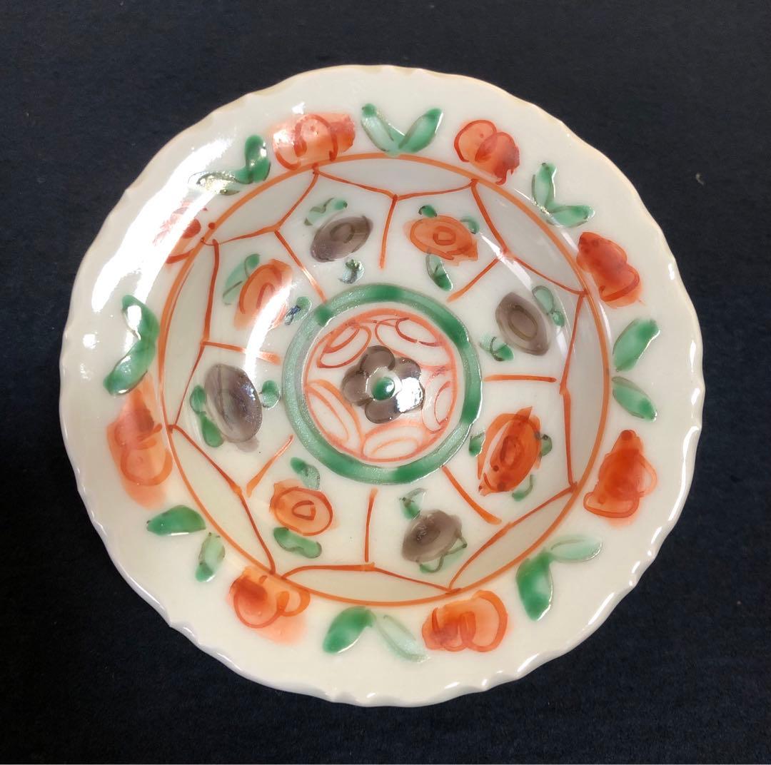 割引‼️《レ》九谷焼 須田 菁華 安南 色絵 台皿5客　1f