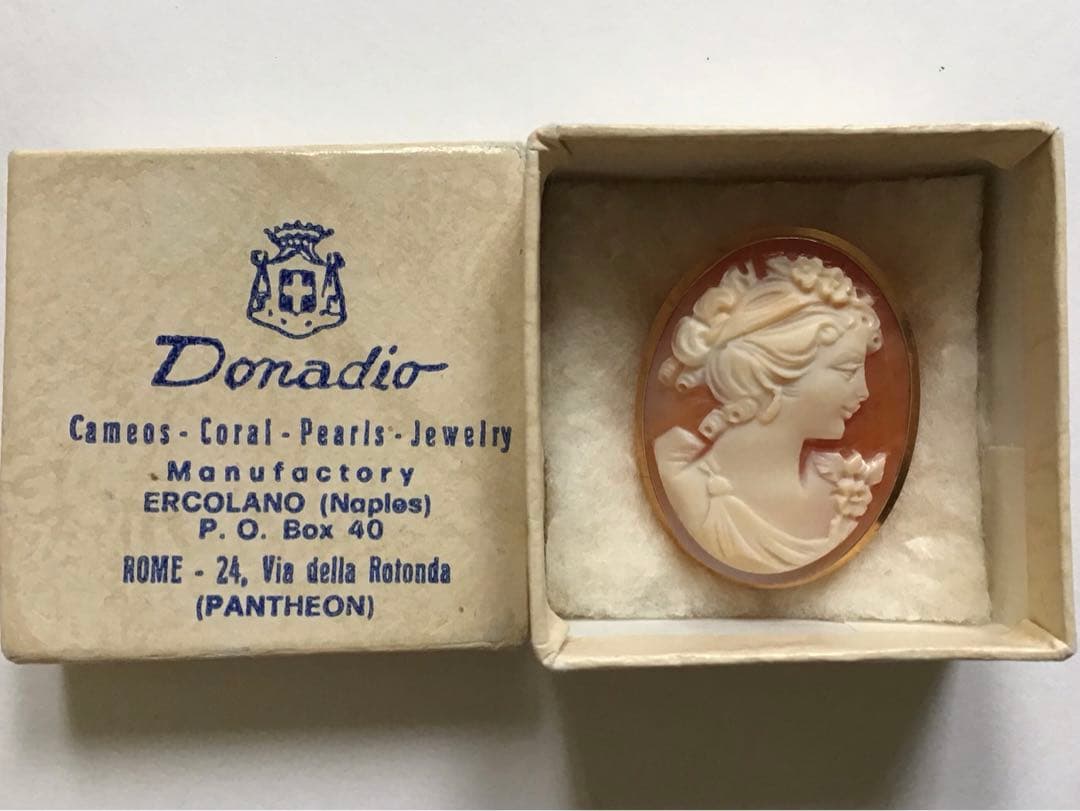 K14ヴィンテージ シェルカメオ ペンダント トップ ブローチ2way