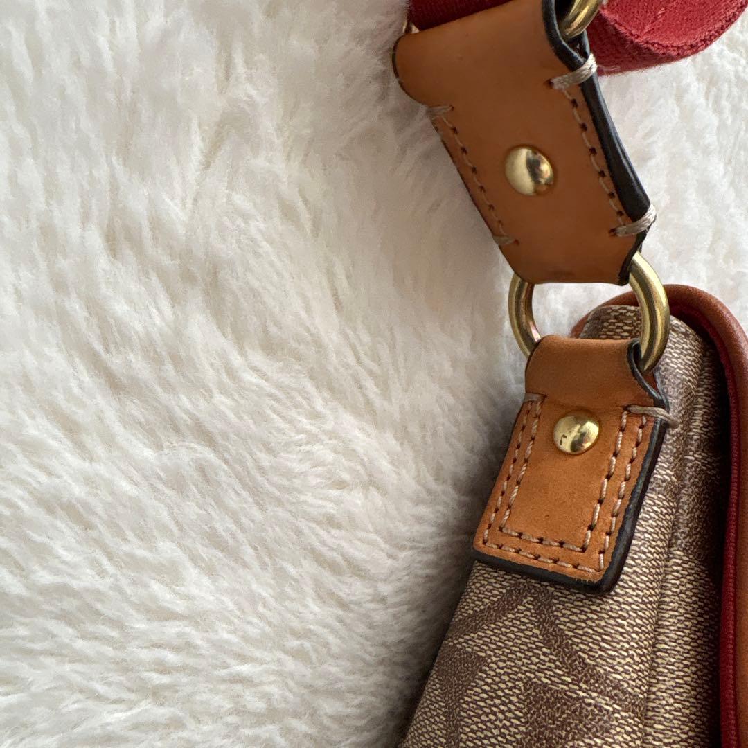 美品】コーチ COACH 花柄ショルダーバッグ 2WAY 赤 シグネチャー