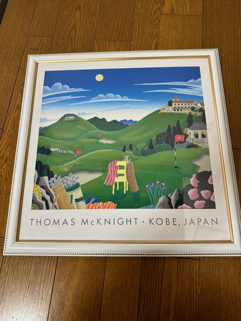 92年THOMAS McNIGHT ポスターKOBE GOLF Mt ROKKO トーマス・マックナイト「神戸ゴルフMt.六甲」シルクスクリーン