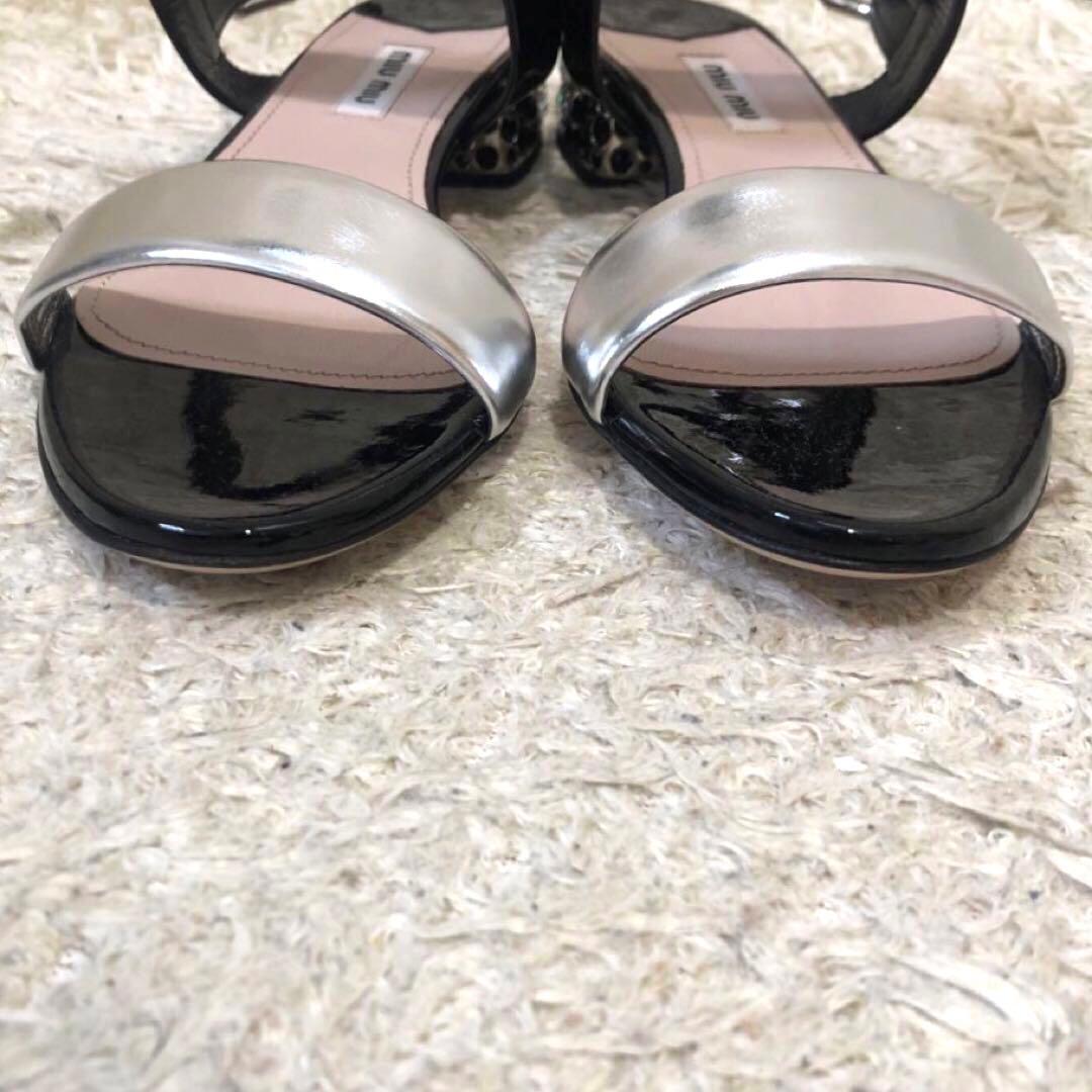 未使用✨ミュウミュウ　サンダル　サイズ37 1/2　23.5cm ブラック