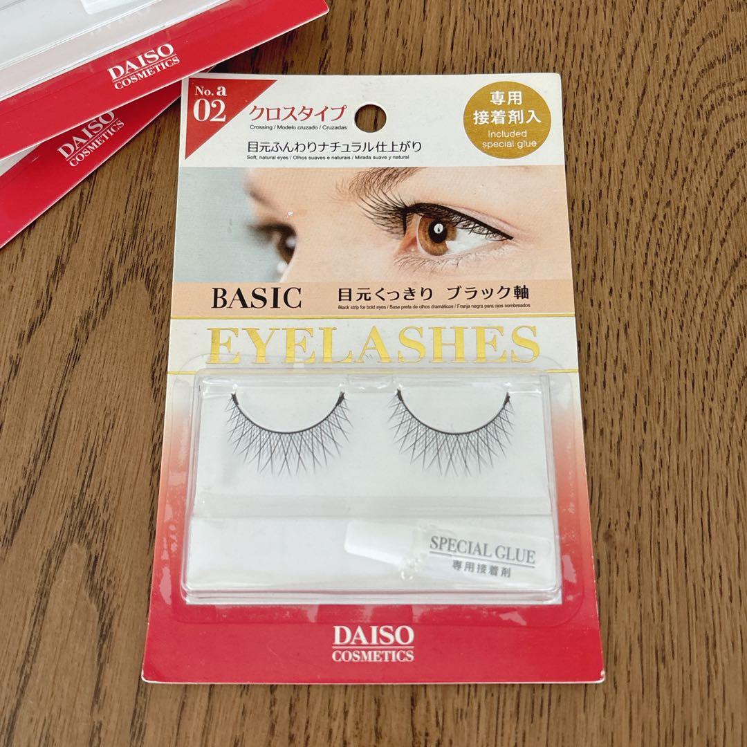 ダイソー】オシャレつけまつげ3、アイラッシュベーシック a02☆クロス