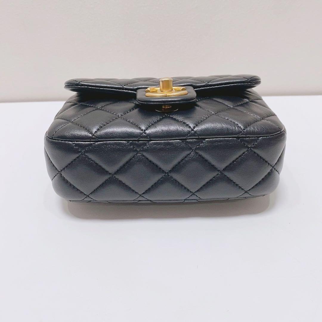 CHANEL ブラック レザー ショルダーバッグad - メルカリ