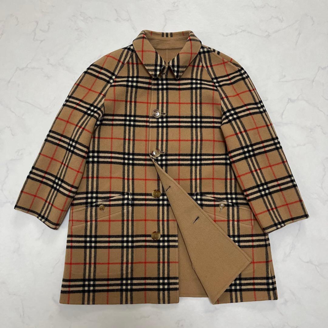 希少 バーバリー リバーシブルコート ノバチェック ダブルフェイス 三