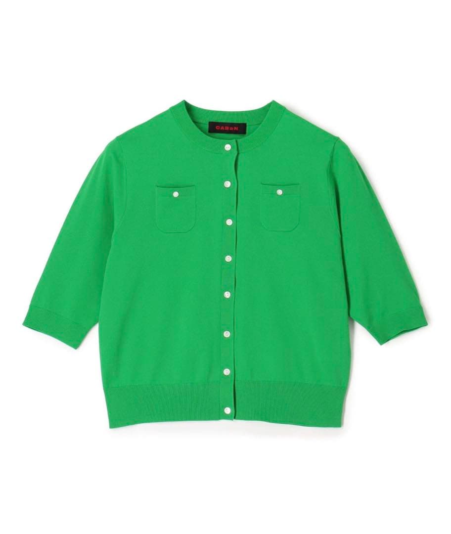 【未着用】CABaN/半袖カーディガン/グリーン/サイズS CABaN グリーン カーディガン 半袖 - メルカリ