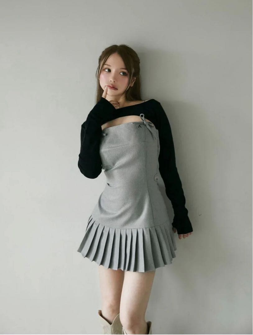 Karen knit set mini dress gray - メルカリ