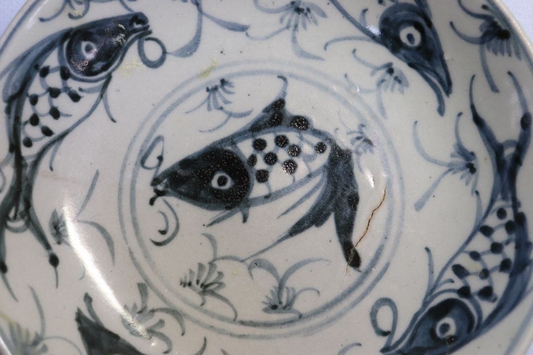 中国 清朝期 染付魚藻紋大皿 送料込み0930 - メルカリ