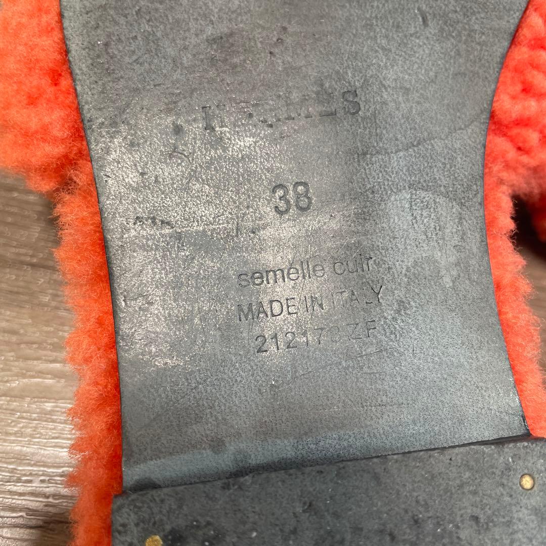 HERMESエルメス 箱付き オランムートンサンダル38