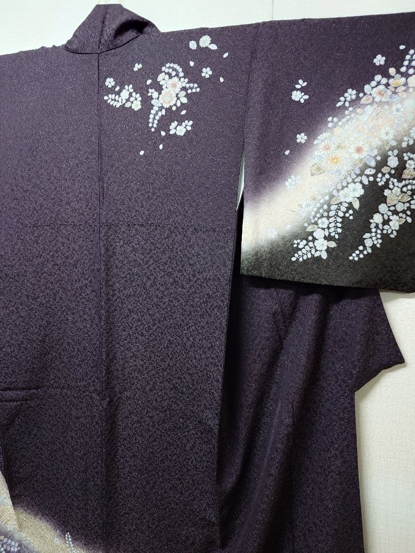 お買い得品】訪問着 駒刺繍 絞り 流水花文 正絹 袷 唐織六通袋帯 お