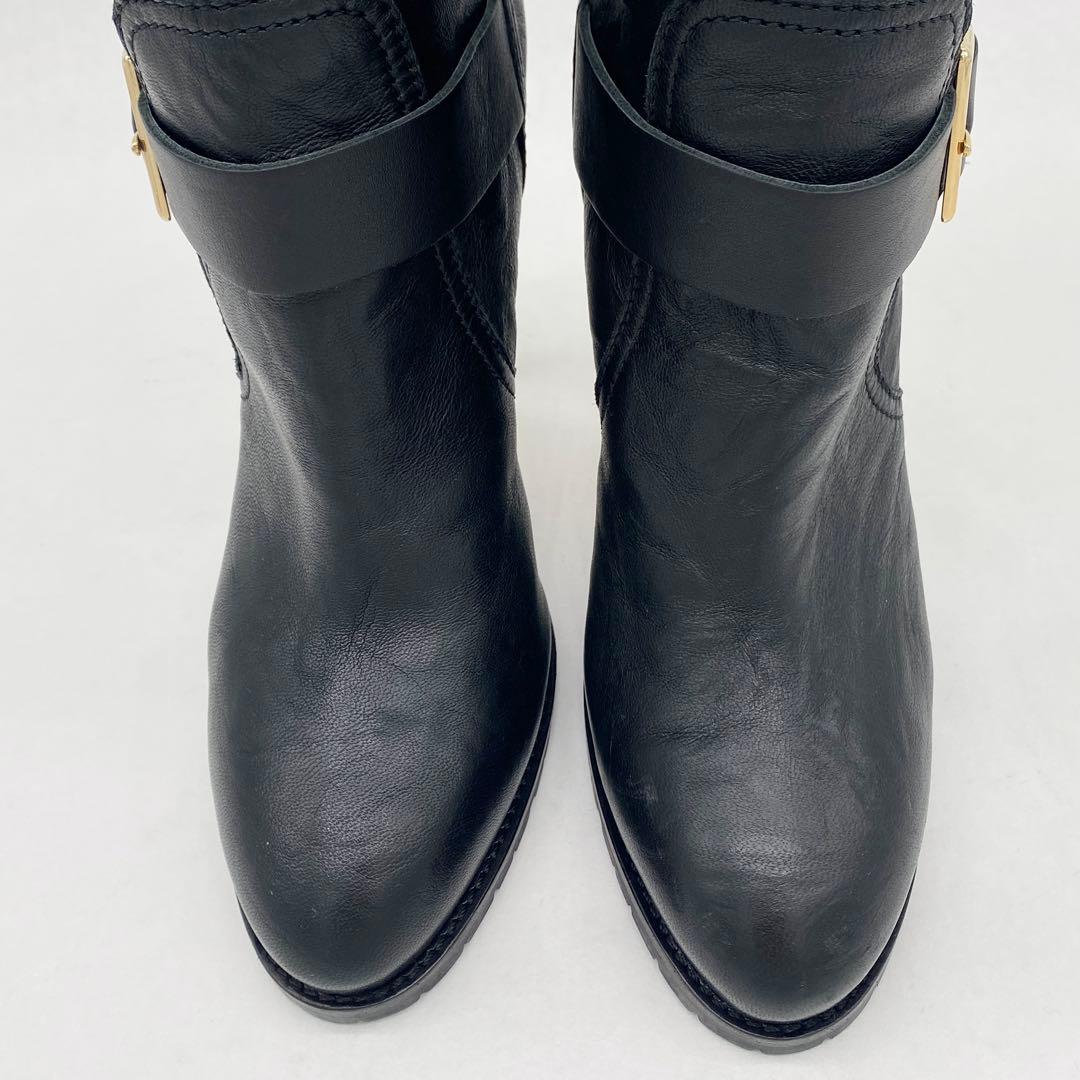 A18688 美品 ジミーチュウ GALEN レザーバイカーブーツ 黒 39 - メルカリ