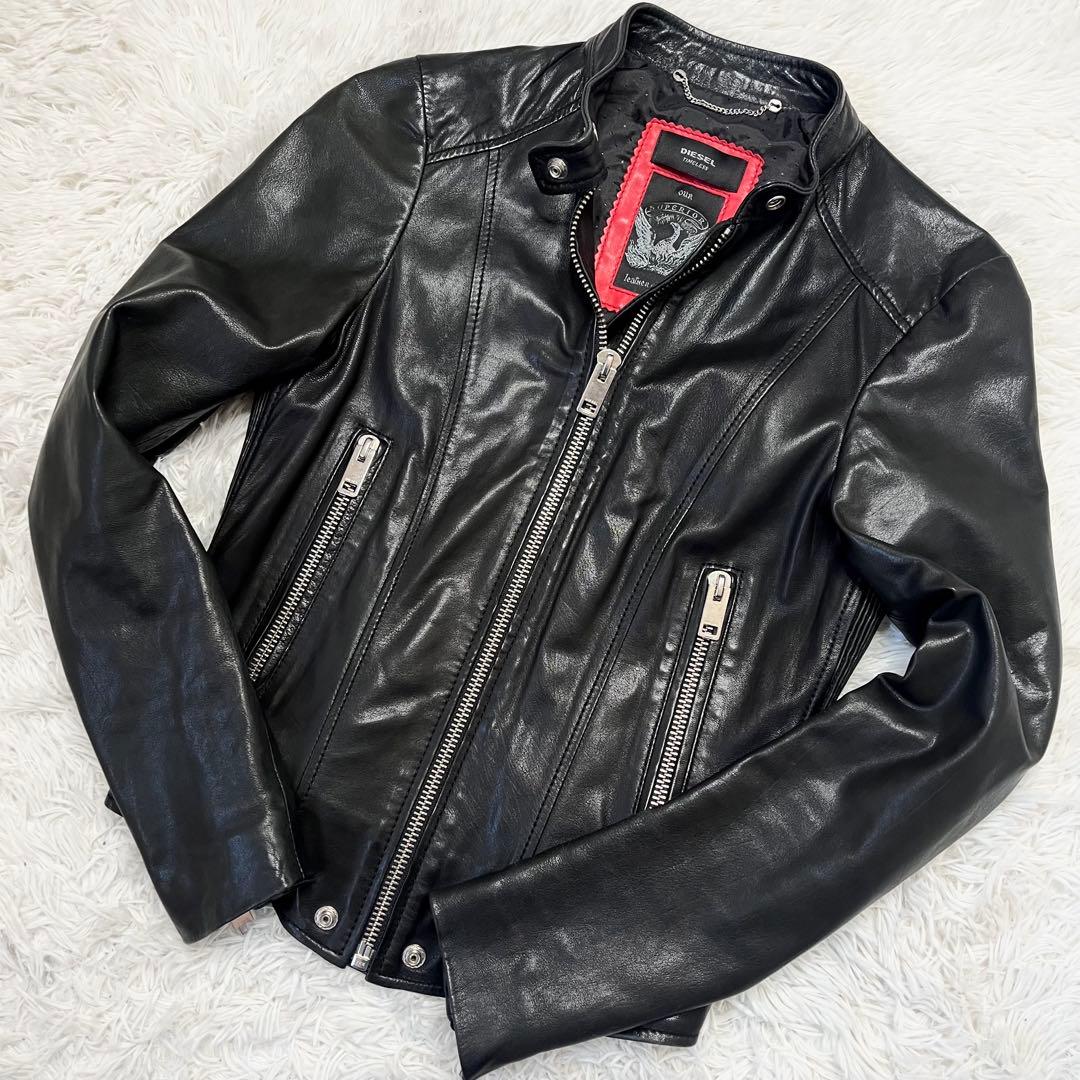 【極美品】ディーゼル シングルライダース ジャケット ラムレザー 羊革 DIESEL（ディーゼル） DIESEL Timeless シングル ライダース