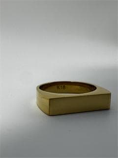 《最高品質/日本製18金》K18ゴールド 四角形リング3.35g 11号