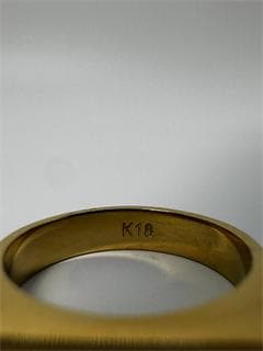 《最高品質/日本製18金》K18ゴールド 四角形リング3.35g 11号