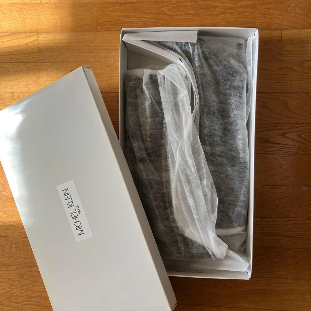 【未使用】MICHEL  ロングブーツ 本革 黒 23.5EE