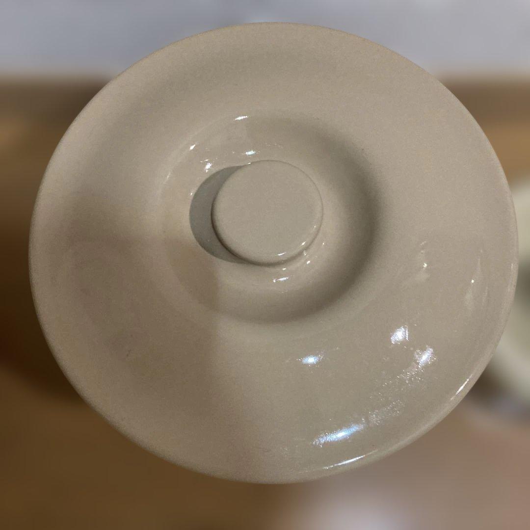 久松　切立　かめ　蓋付き　アイボリー　　無公害おもし