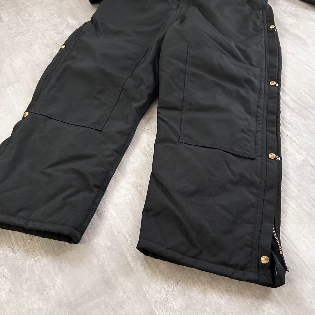 P276【42R】【ダブルニー】カーハート 防寒つなぎ 中綿入り 黒