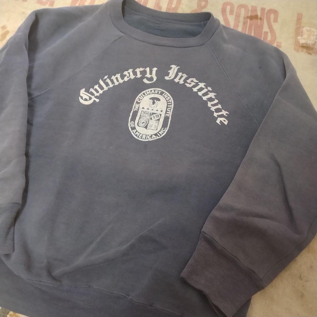 50s 60s VINTAGE スウェット カレッジ フェード ナス紺