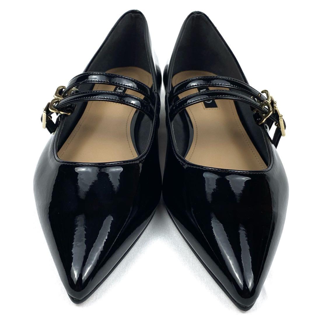 ✨新品同様✨OHGA オーガ　23.5cm ストラップ　フラットパンプス　黒