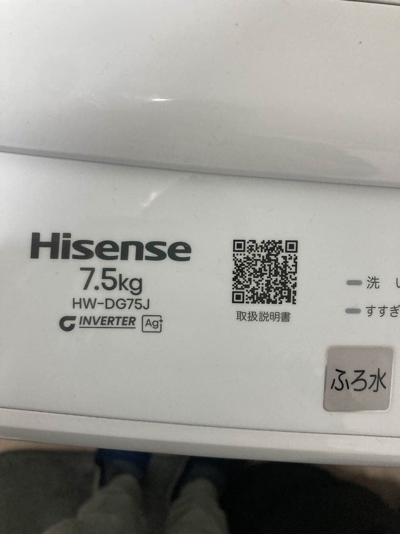 【美品】 Hisense 7.5kg HW-DG75J 2025年式｜引取限定