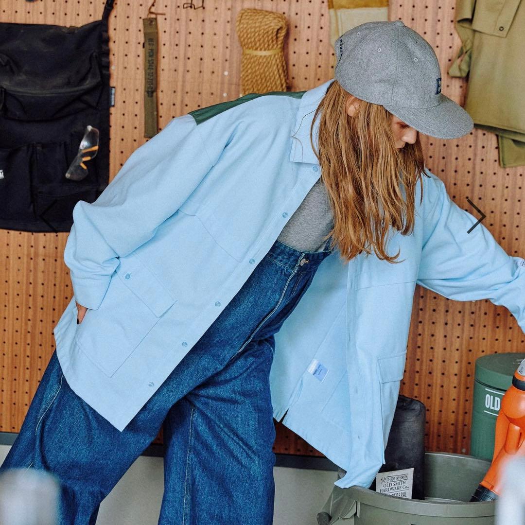 新品】niko and… ニコアンド てぃらバック切り替えシャツ ライトブルー