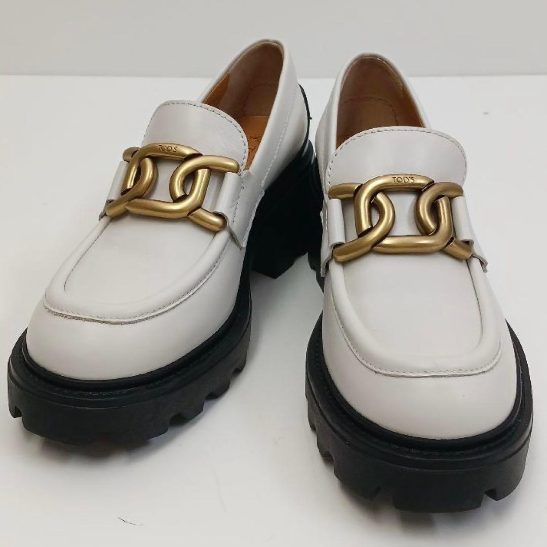✨新品未使用✨トッズ ケイト ヒールローファー メタルチェーン 34 1/2