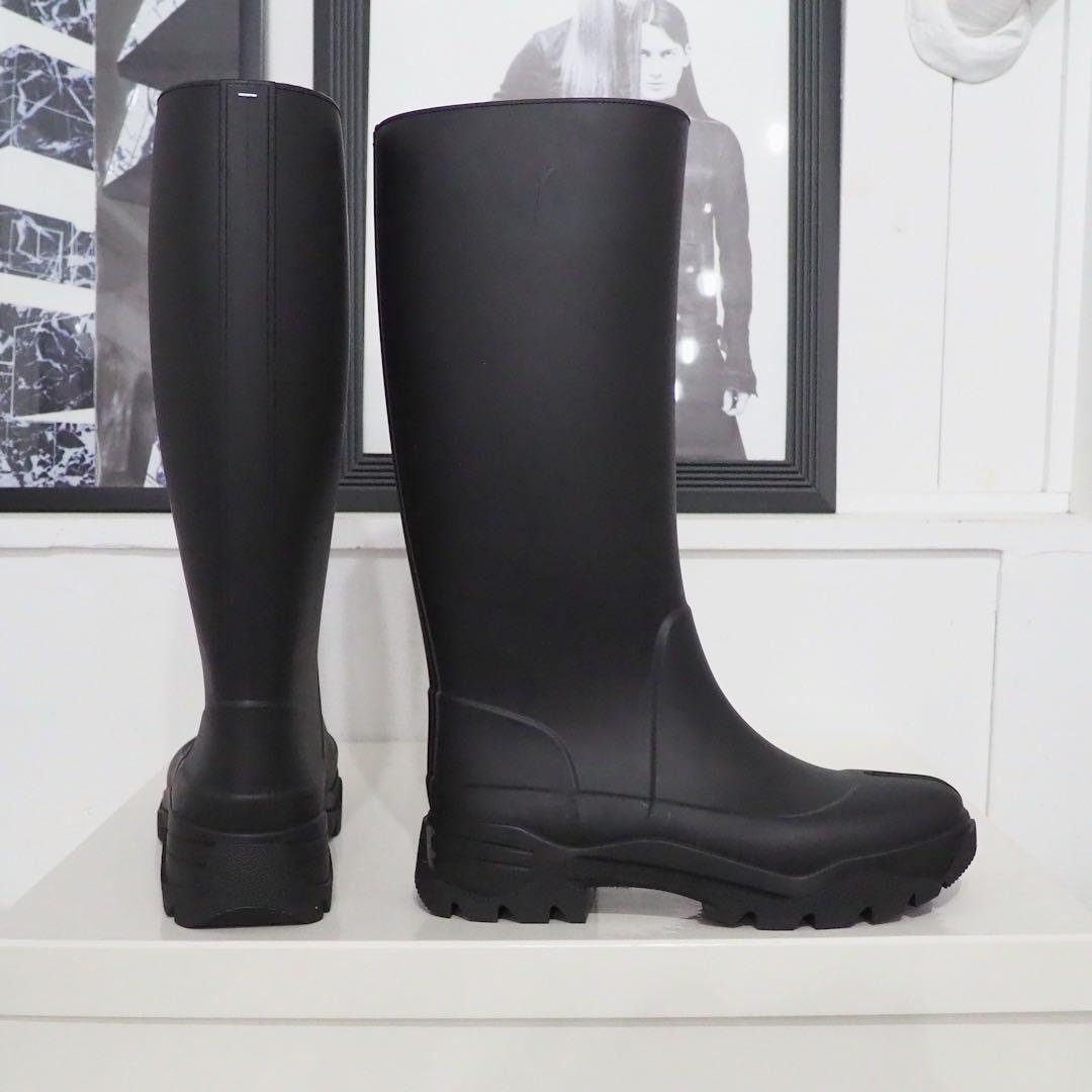 新品 定価179300円 メゾン マルジェラ タビ ロング ラバー ブーツ 黒