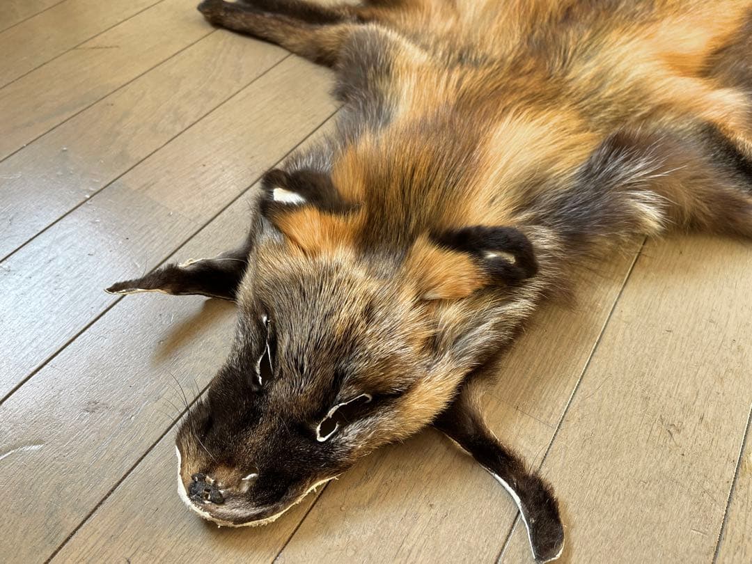 超希少 幻の十字ギツネ / クロスフォックス リアルファー C4☆ラグ