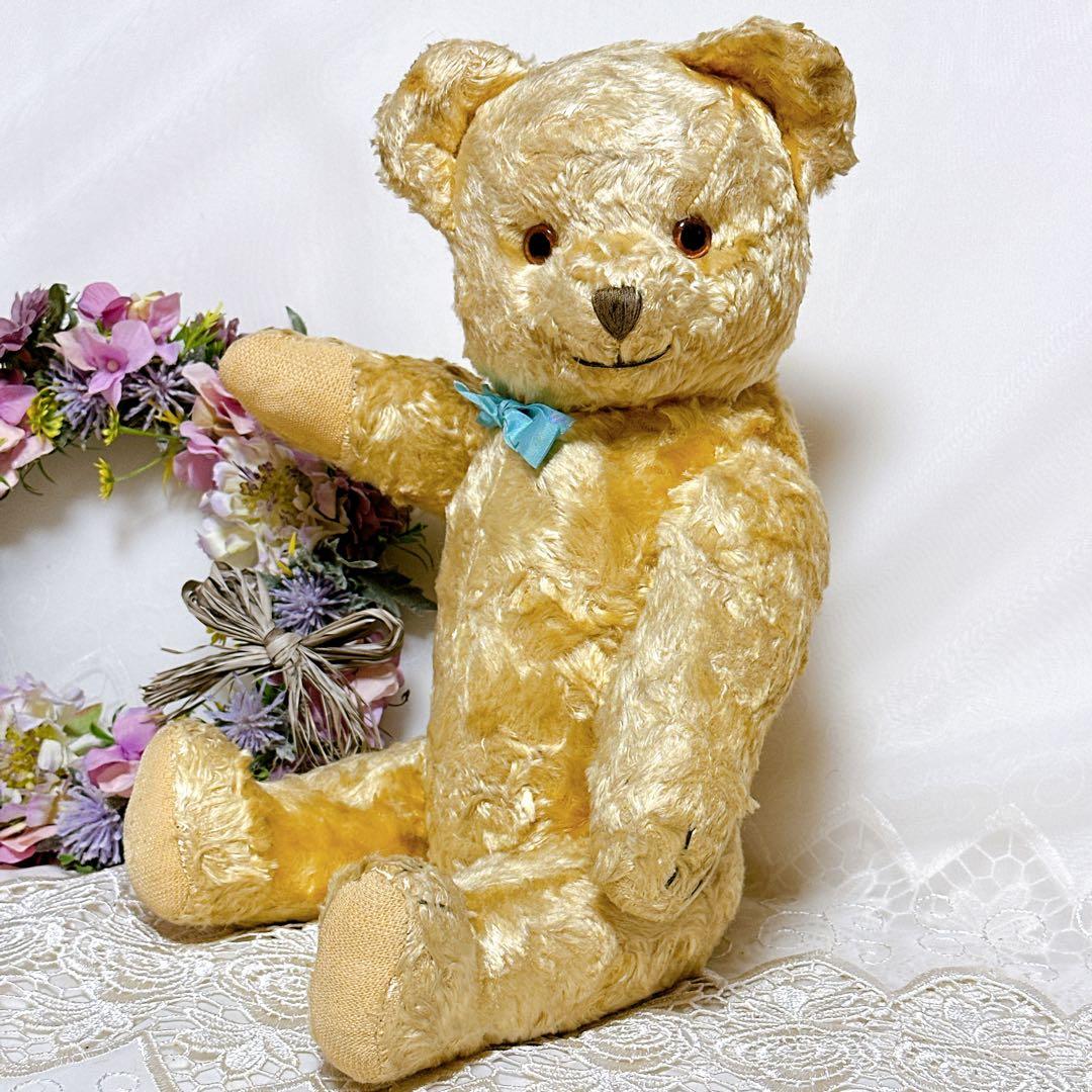 ❤️奇跡の極美品✨❤️英国にっこりアンティークベア　テディベア　ビンテージ　イギリス 英国アンティークテディベア/くまのぬいぐる/熊オブジェ/ブラウン茶色