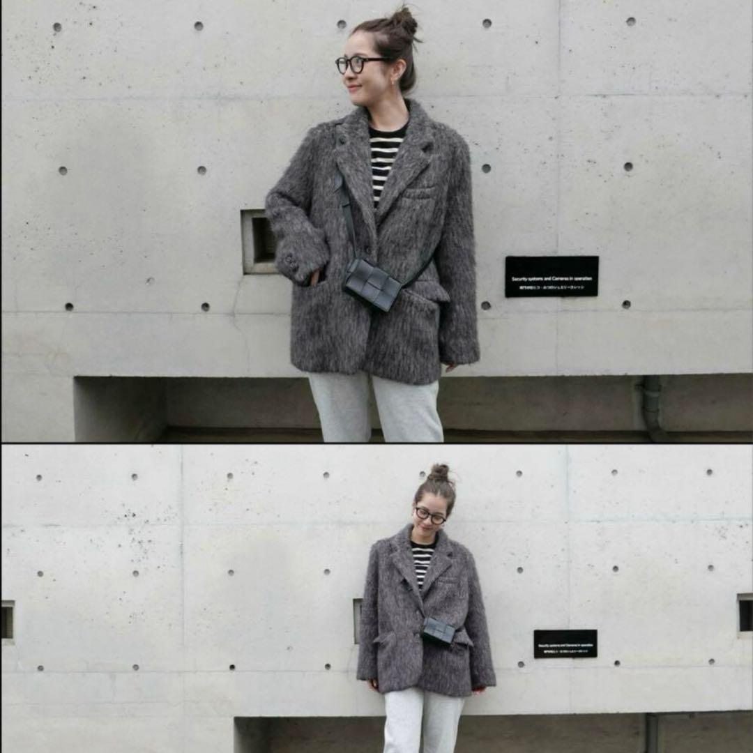 basement online モヘアシャギージャケットコート - メルカリ