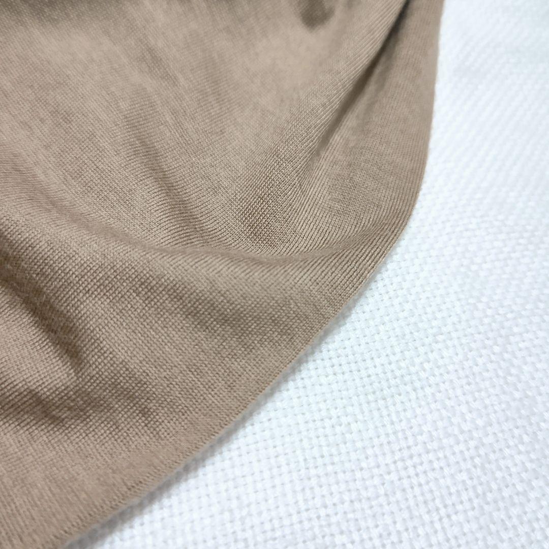 ゼニアZEGNAカシミアシルクCASHSETAハイゲージクルーネックニット46茶