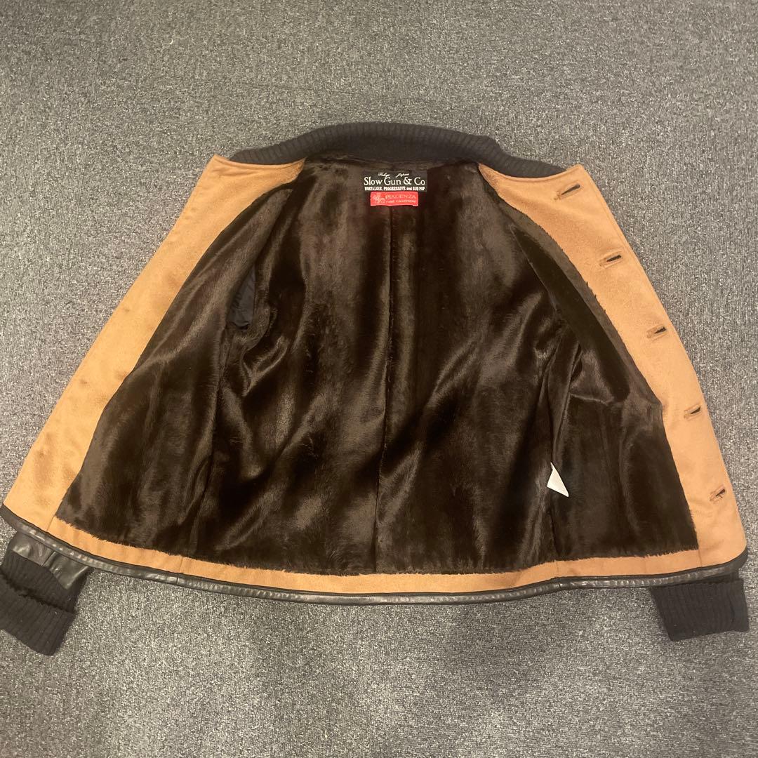 SLOWGUN 大人のスタジャン 本革×カシミヤ キャメル - メルカリ