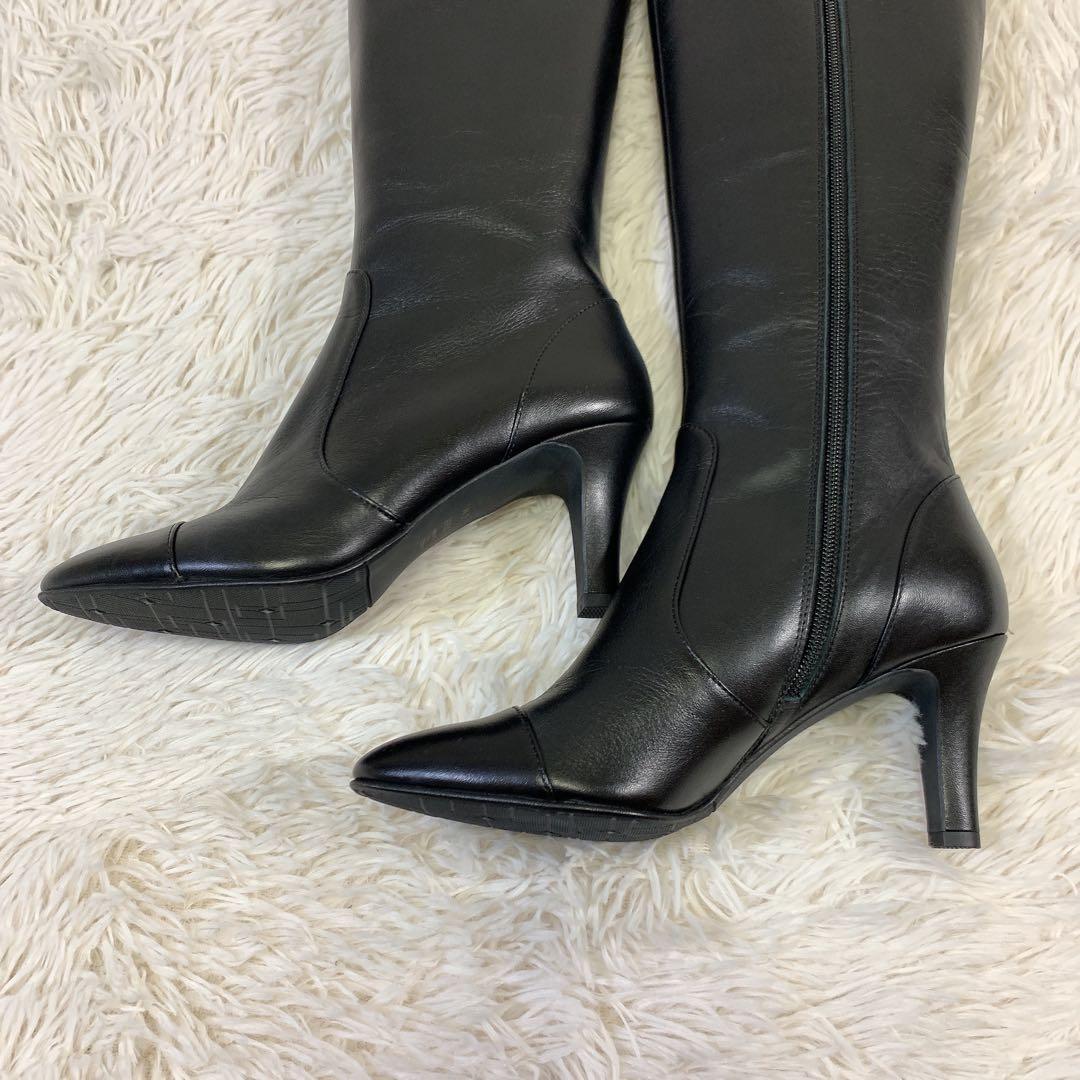 未使用】DIANAダイアナ ロングブーツ レザー ブラック 23cm - メルカリ