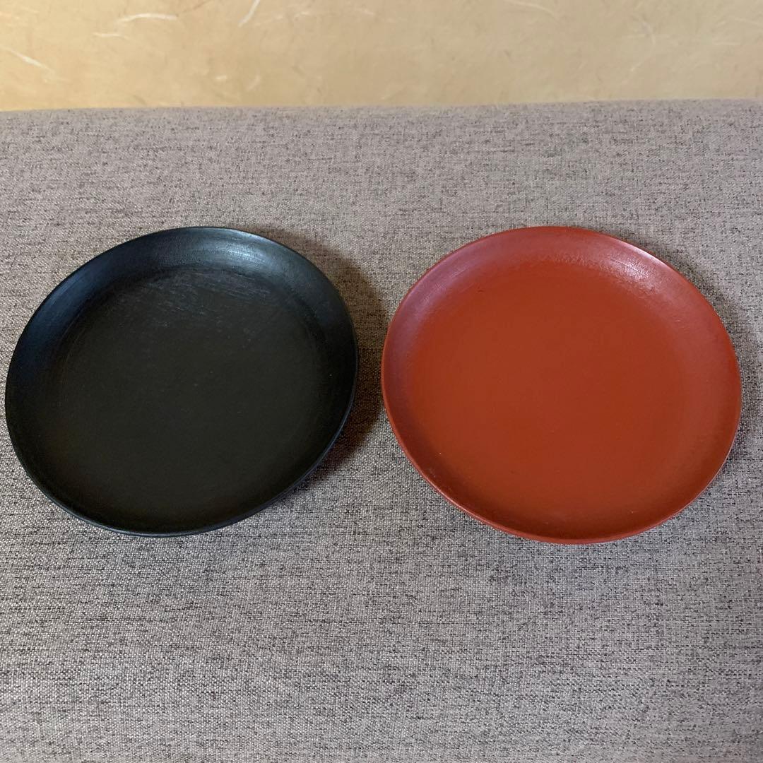 赤木明登 輪島 銘々皿 赤と黒のセット 2枚組。 - メルカリ